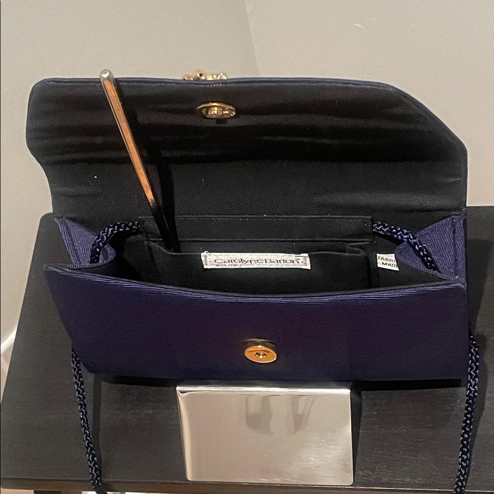 Chic Deep Purple Clutch with Gold Embellishment - Picture 2 of 4